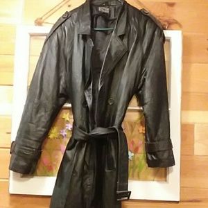 Wilson's long leather dress coat